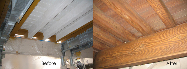 Ceilings Faux Weathered Wood Finish Painted On White Surface